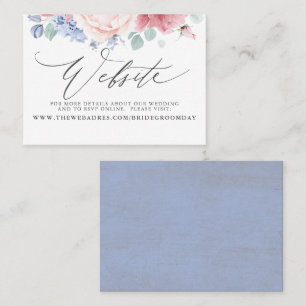 Visita Cartão de Sítio de Casamento Floral Azul Dusty R