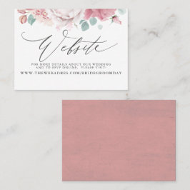 Visita Cartão de Sítio de Casamento Floral Dusty Rosa
