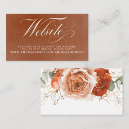 Visita Cartão de Sítio de Casamento Floral Terracotta
