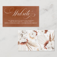 Cartão de Sítio Floral de Casamento Branco e Terra