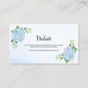 Visita Cartão de Sítio Web de Casamento de Hydrangea Azul