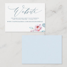 Visita Cartão de Sítio Web Dusty Blue Pink Rose
