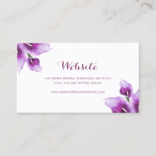 Visita Cartão de Sítio Web Floral Purple Calla Lily