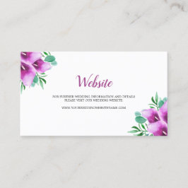 Visita Cartão de Sítio Web Watercolor Purple Calla Lily