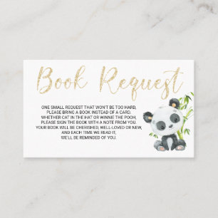 Visita Cartão de Solicitação de Livro Panda para o Aniver