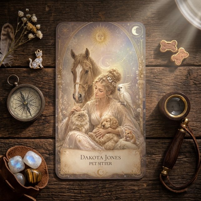 Visita Cartão de Tarot Mulher Celestial Sol Lua Pet Sitte (Criador carregado)