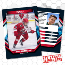 Cartão de Troca de Hóquei no Gelo em Azul Escuro V