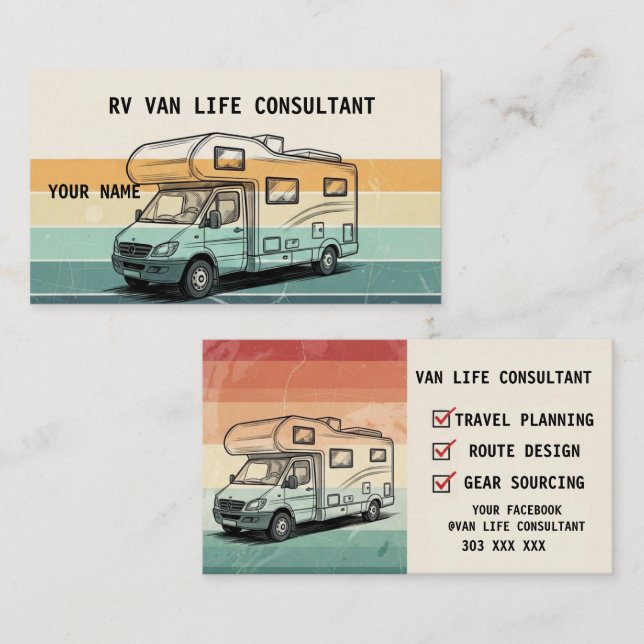 Visita Cartão de Vida em Van RV (Frente/Verso)