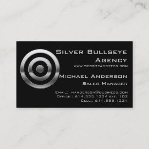 Visita Cartão de visita:: Alvo de prata do Bullseye do