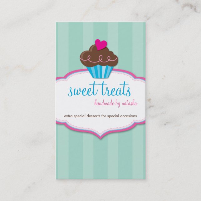 Visita CARTÃO DE VISITA, cor-de-rosa cupcake, cor-de-rosa (Frente)