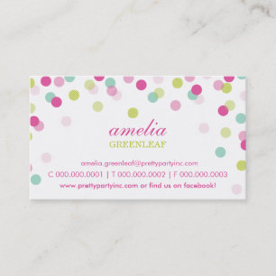 Visita CARTÃO DE VISITA: na moda confetti limão cor-de-ro