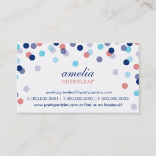 Visita CARTÃO DE VISITA: na moda-confetti marinho aqua co