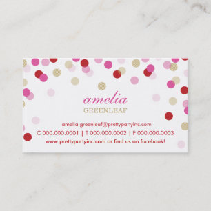 Visita CARTÃO DE VISITA: na moda confetti vermelho cor-de