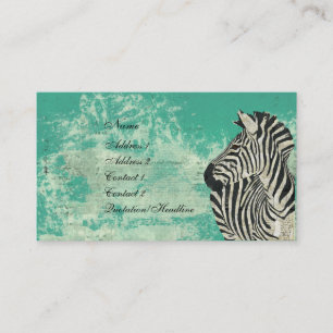 Visita Cartão de visita/Tag de turquesa da zebra do