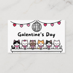 Visita cartão do dia da galentines amante de gatos dia do