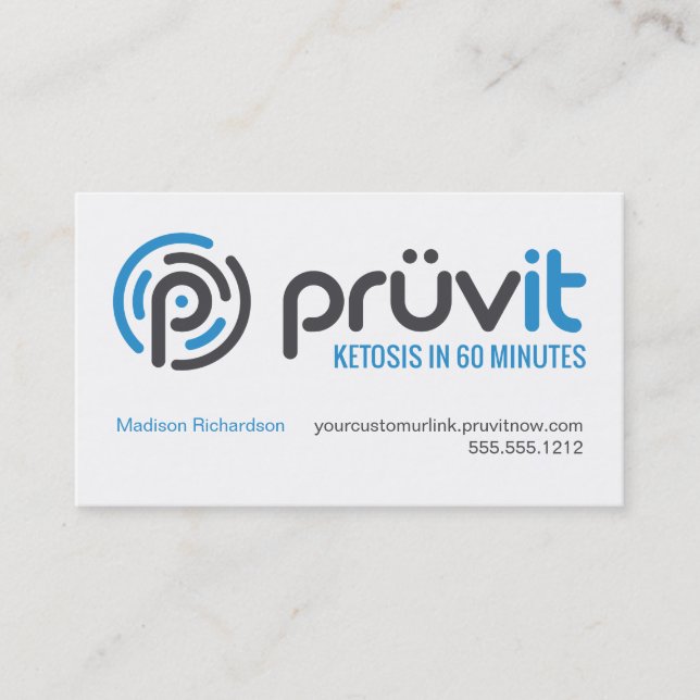 Visita Cartão do distribuidor de Pruvit (Frente)