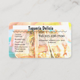 Visita cartão editável de taqueria / restaurante