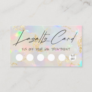 Visita cartão faux iridescente de fidelidade opal design