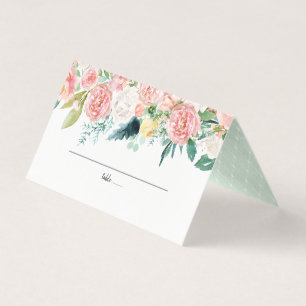 Visita Cartão Floral de Casamento de Verão Blushing