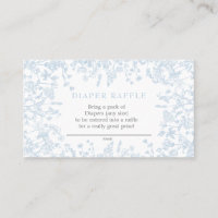 Cartão floral de fralda da Chinoiserie azul, jogo