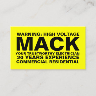 Visita Cartão indestrutível amarelo de 311 eletricistas