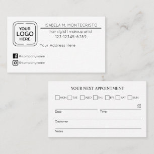 Visita Cartão Lembrete de Compromisso Personalizado de Lo