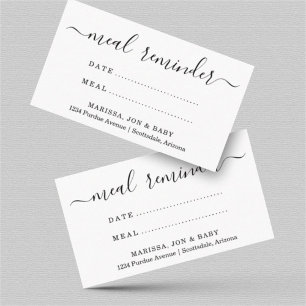 Visita Cartão Lembrete de Refeições do Comboio de comida