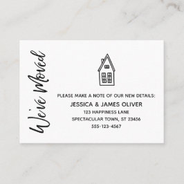 Visita Cartão moderno "Nós nos movemos" com desenho de um