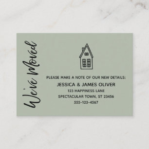 Visita Cartão "Nós nos movemos" com desenho de casa