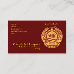 Visita Cartão oficial do Commissar da peça de Obammunis