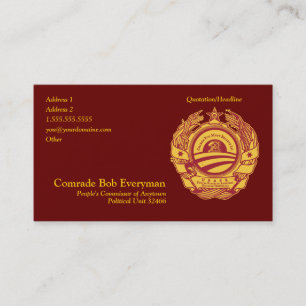 Visita Cartão oficial do Commissar da peça de Obammunis