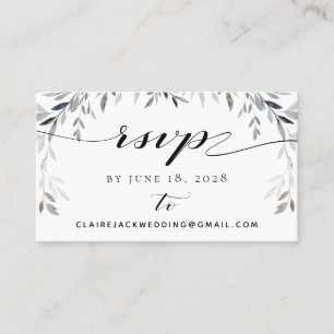 Visita Cartão Online RSVP de Casamento de Silver Eucalyp