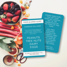 Cartão Personalizado de Chef de Alerta de Alergia 
