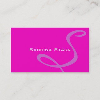 Visita Cartão personalizado Monogrammed de néon do rosa