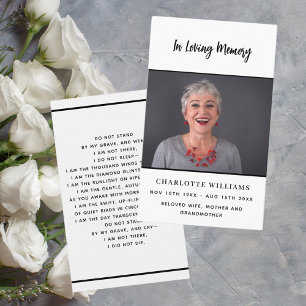 Visita Cartão preto branco de oração de fúria funerária