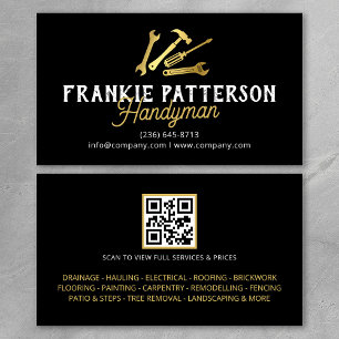 Visita Cartão QR Code de Reparos e Manutenção Faz-tudo Ou