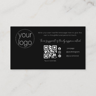 Visita Cartão QR de Agradecimento de Logotipo para Pequen