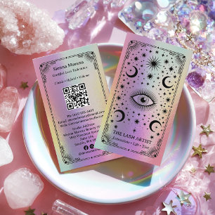Visita Cartão QR do Artista de Cílios Tarot Celestial Ret