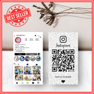 Visita Cartão QR do Instagram de Limpeza Minimalista Casa