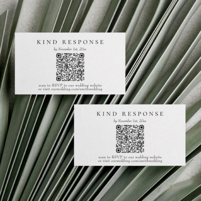 Visita Cartão RSVP de Casamento de Código QR Clássico Ele (Criador carregado)