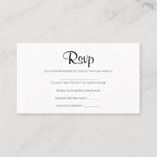 Visita Cartão Rsvp Rustic de Casamento Simples