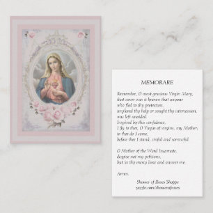 Visita Cartão santamente abençoado vintage de Memorare 