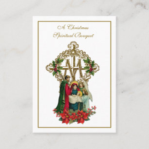 Visita Cartão Santo do Presépio de Natal Bouquet Espiritu