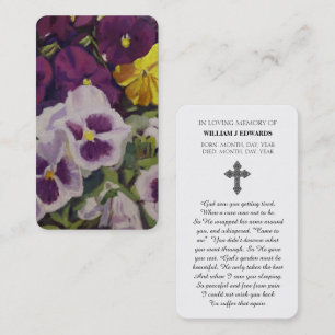 Visita Celebração do Cartão de condolências da Flor Pansy