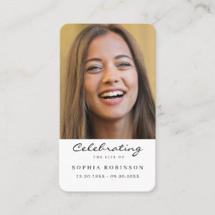 Visita Celebração do Cartão de Oração Fotográfica Funeral