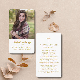 Visita Celebração do Cartão de Oração Funeral Dourado Fot