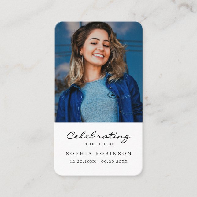 Visita Celebração do Cartão de Oração Funeral Life 2 (Frente)