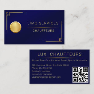 Visita Chauffeur Driver Royal Dourada Border Cartão de vi