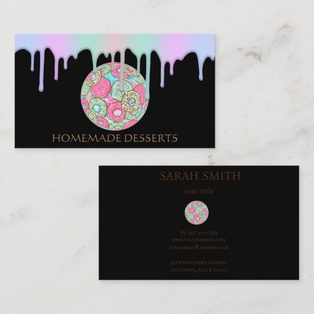 Visita Chef de cozinha de logotipo de cupcake, Cartão de  (Frente/Verso)