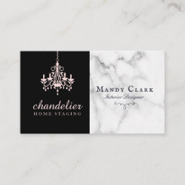 Visita Chic Antique Rosa Chandelier Marble Cartão de visi